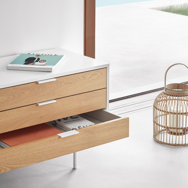 Sierra - Meuble tv 2 portes, 3 tiroirs en bois L180cm