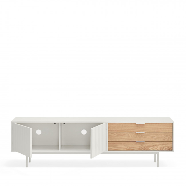 Sierra - Meuble tv 2 portes, 3 tiroirs en bois L180cm