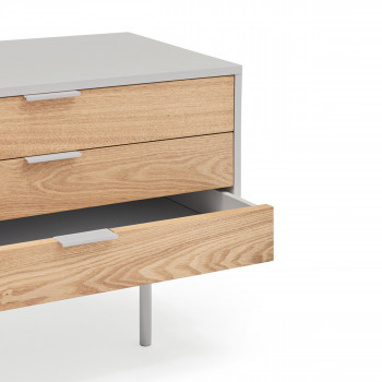 Sierra - Meuble tv 2 portes, 3 tiroirs en bois L180cm