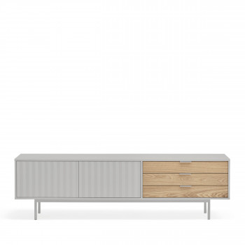 Sierra - Meuble tv 2 portes, 3 tiroirs en bois L180cm