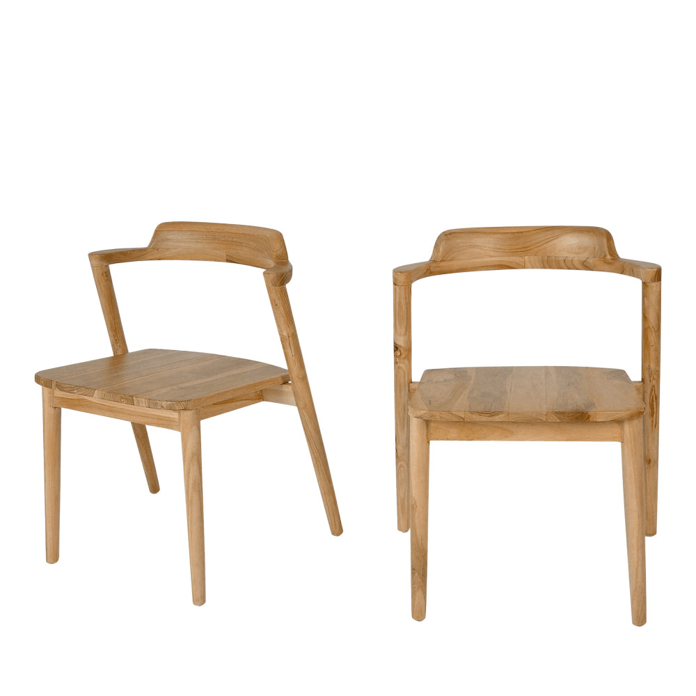 Joko - Lot de 2 chaises en teck - Couleur - Bois