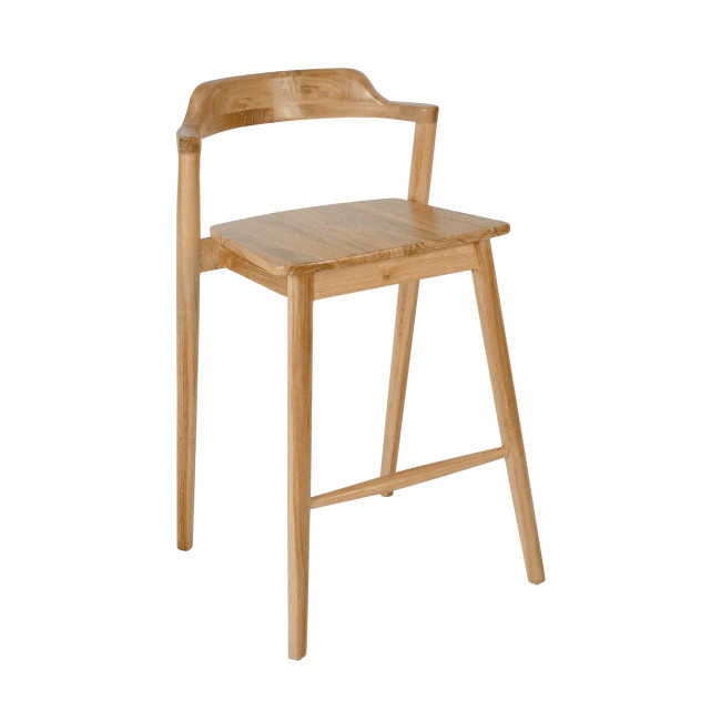 Joko - Lot de 2 chaises de bar en teck H65cm