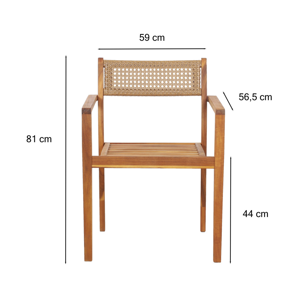 Lot de 2 chaises de jardin en bois d