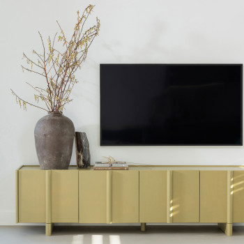 Basu - Meuble tv 3 portes en bois L200cm
