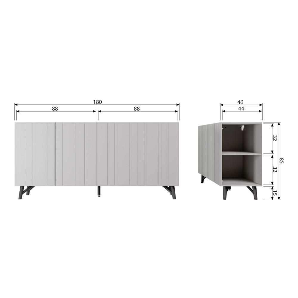 Buffet 4 L181cm Drawer - | Woood MILLER bois en portes