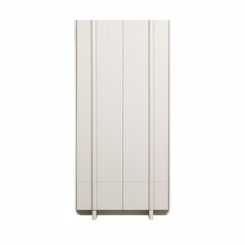 Basu - Armoire 2 portes, 1 tiroir en bois H210cm