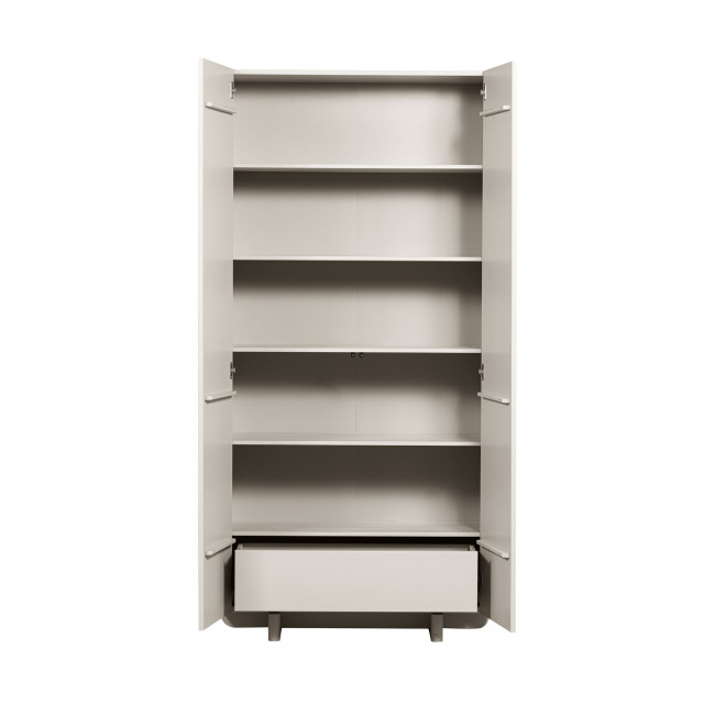 Basu - Armoire 2 portes, 1 tiroir en bois H210cm