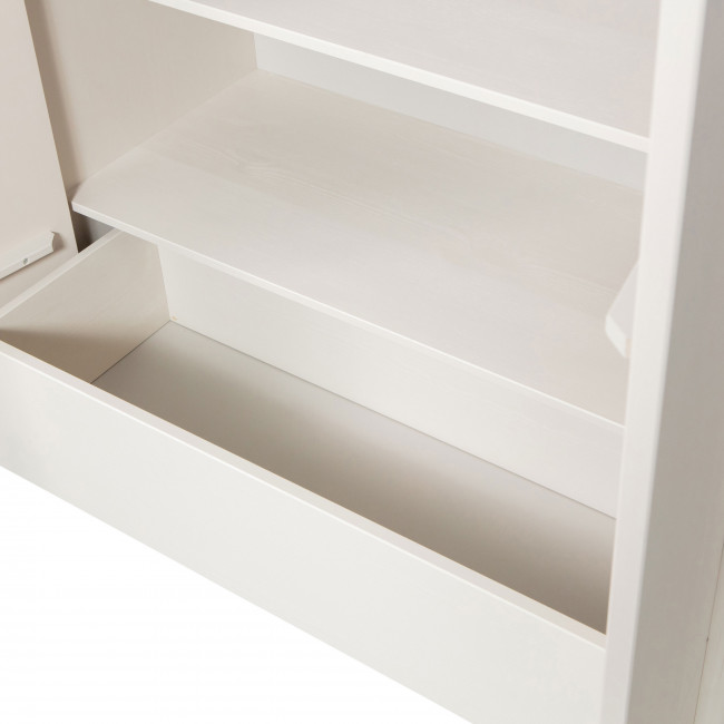 Basu - Armoire 2 portes, 1 tiroir en bois H210cm