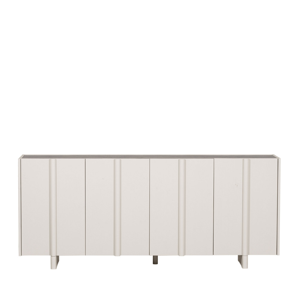 basu - buffet 4 portes en bois l200cm - couleur - gris clair