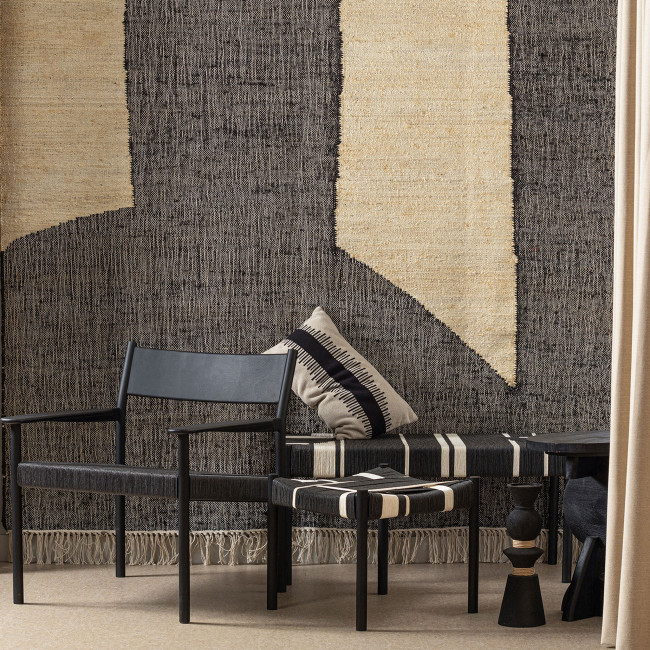 Lias - Tapis en jute et coton marron