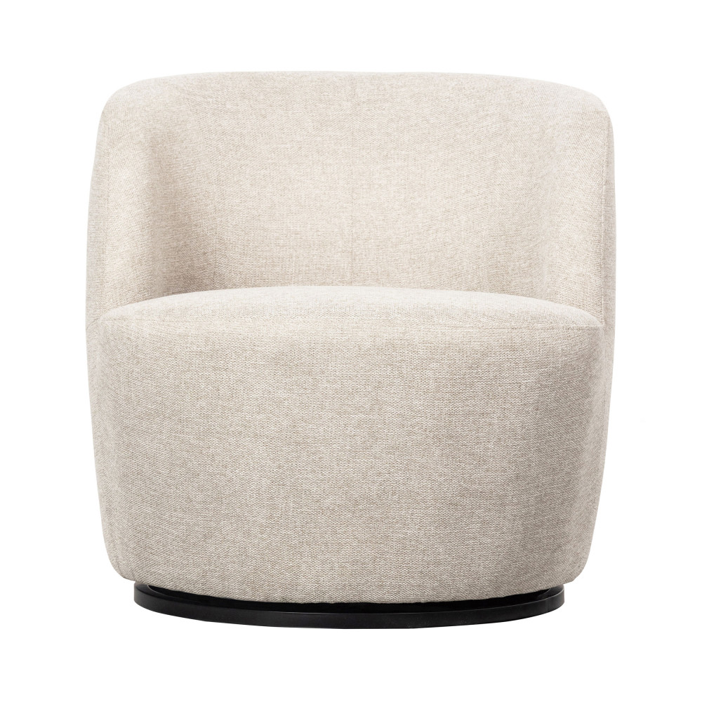 Serra - Fauteuil pivotant design en tissu - Couleur - Ecru