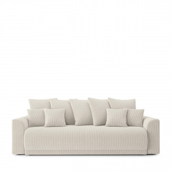 Chloé - Canapé convertible 3 places en velours côtelé L230cm