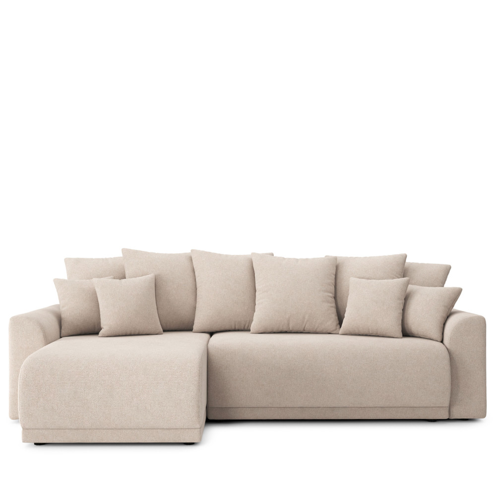 Canapé d'angle 4 places Beige Tissu Vintage Confort Promotion