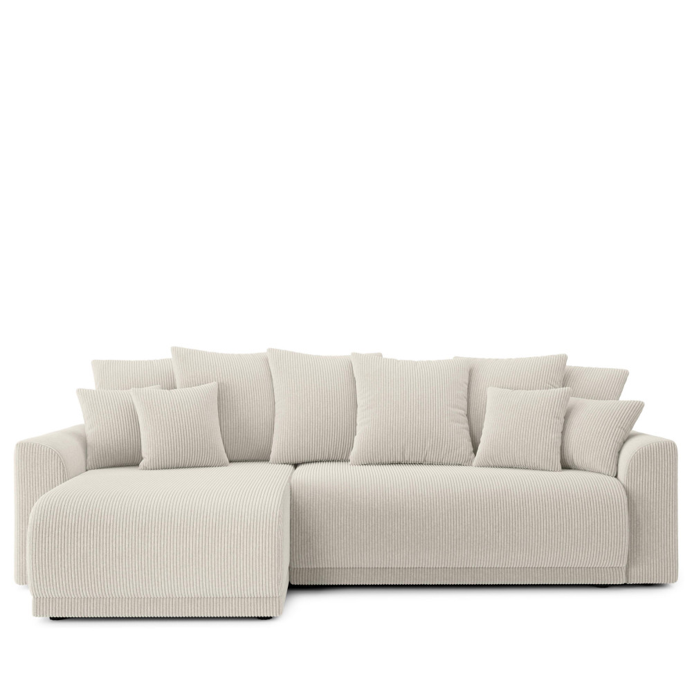 Canapé d'angle 4 places Beige Tissu Vintage Confort Promotion