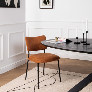 Vander - Lot de 2 chaises en tissu et métal