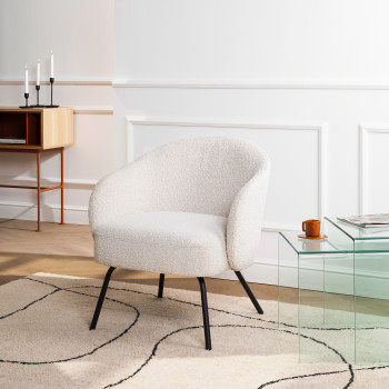Calabra - Fauteuil lounge en tissu bouclette