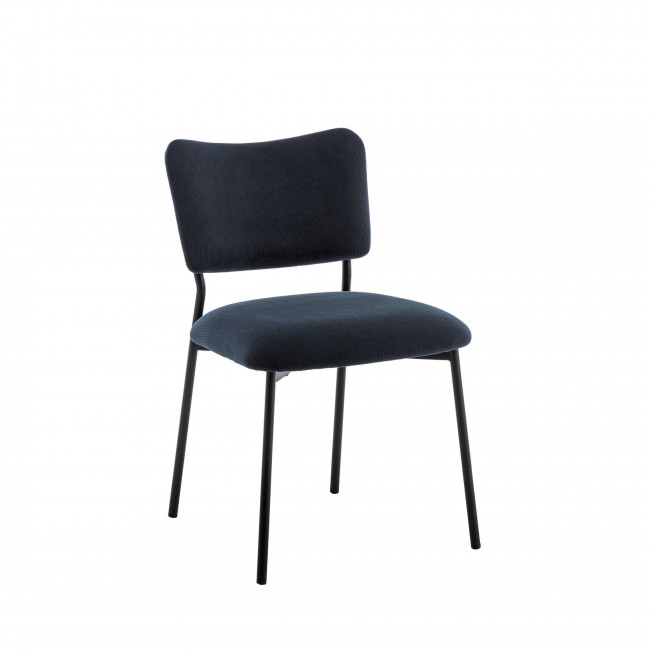 Vander - Lot de 2 chaises en velours côtelé et métal