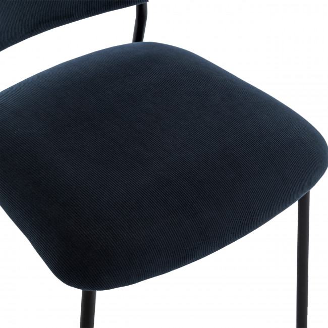 Vander - Lot de 2 chaises en velours côtelé et métal