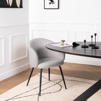 Calabra - Lot de 2 fauteuils de table en tissu et métal