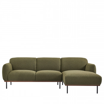 Nilsa - Canapé d'angle droit en tissu bouclette L240cm