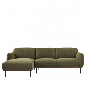 Nilsa - Canapé d'angle gauche en tissu bouclette L240cm