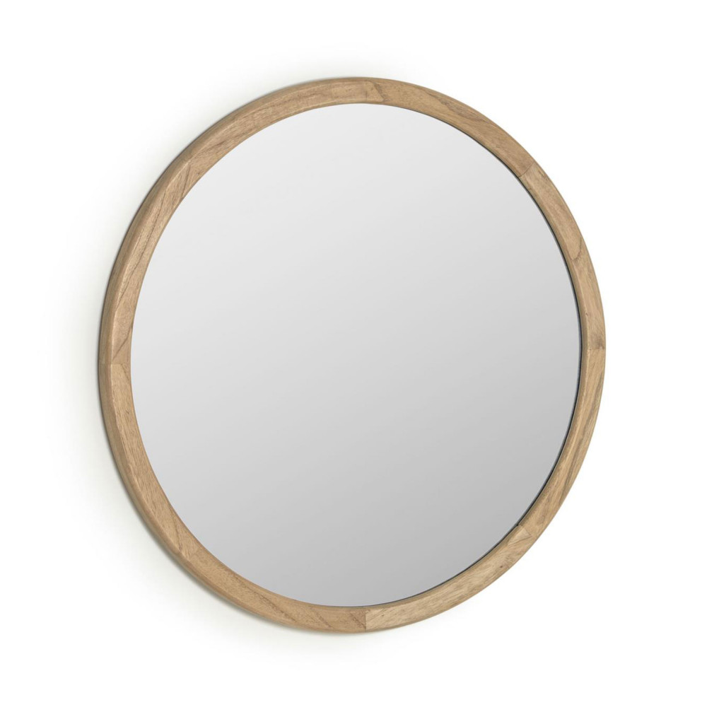 Alum - Miroir rond en bois ø80cm - Couleur - Bois clair