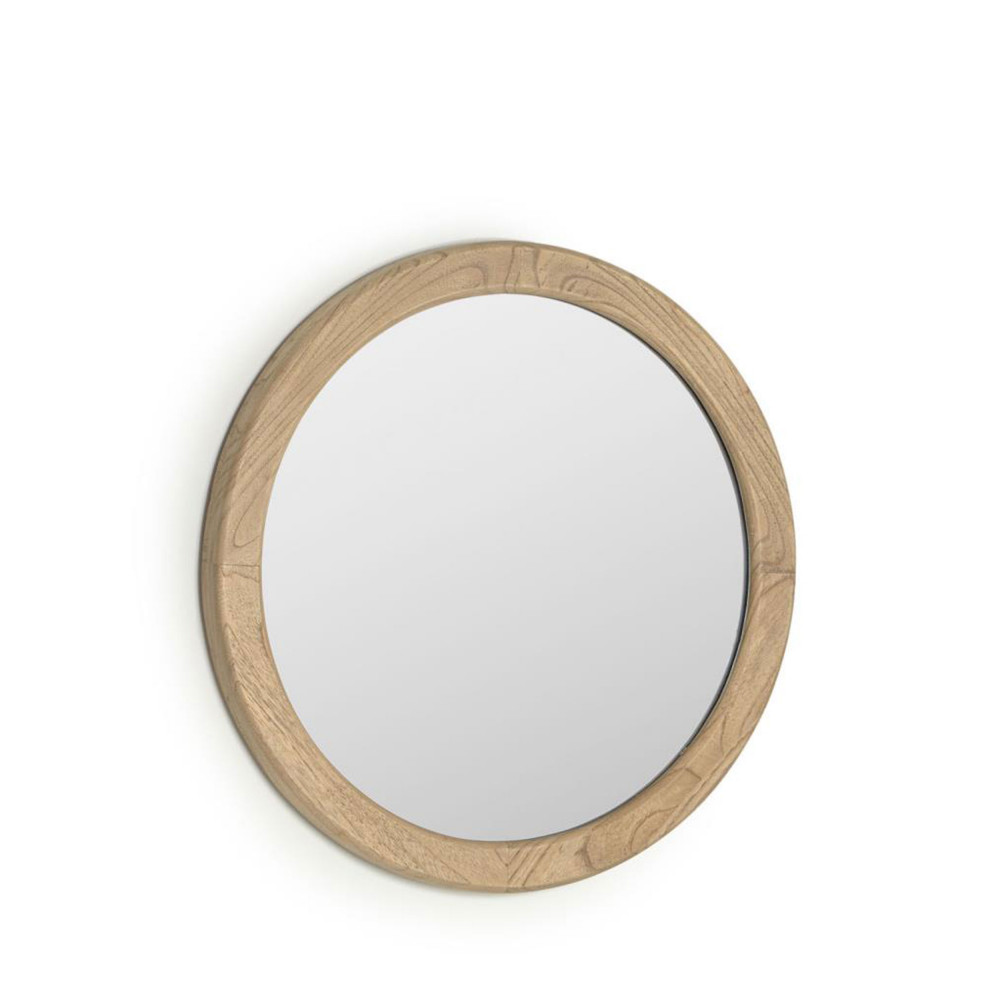 Alum - Miroir rond en bois ø50cm - Couleur - Bois clair