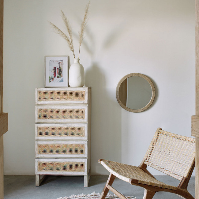 Alum - Miroir rond en bois ø50cm