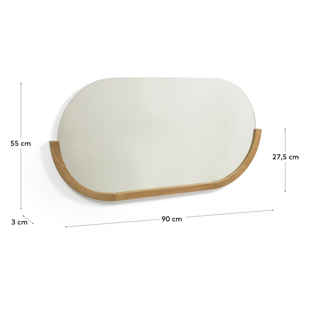 Miroir Ovale En Bois 90x55cm Kave Home