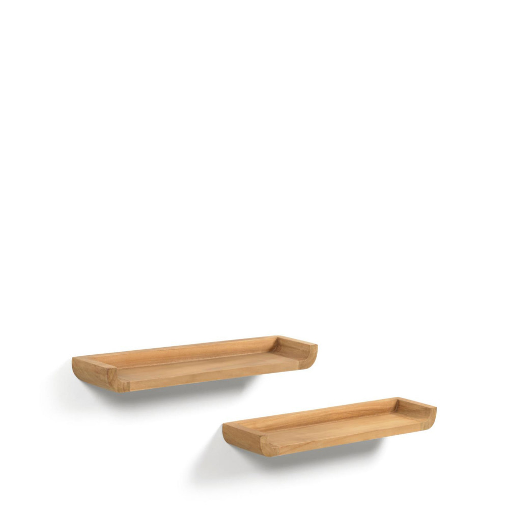 shamel - lot de 2 étagères en bois - couleur - bois clair