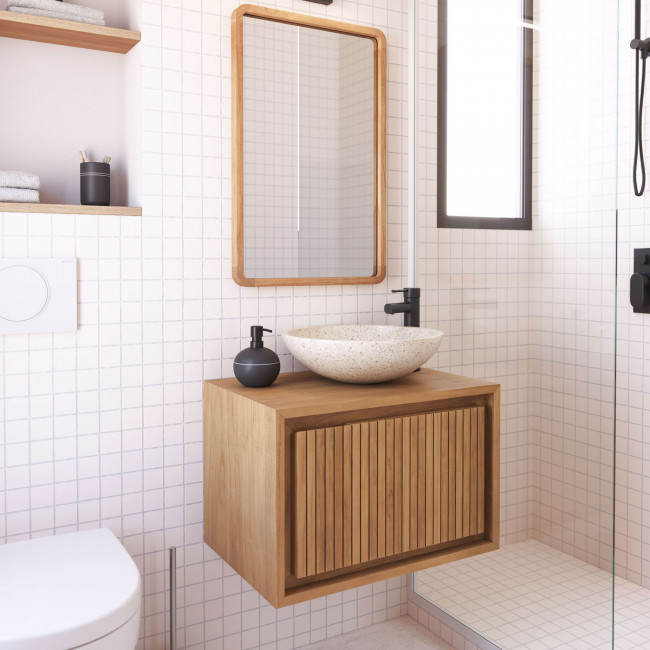 Taciana - Meuble de salle de bain 1 porte en bois L60cm