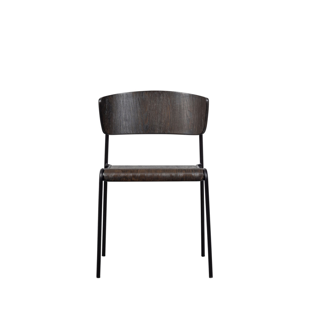 Ciro - Lot de 2 chaises en bois et métal - Couleur - Bois foncé