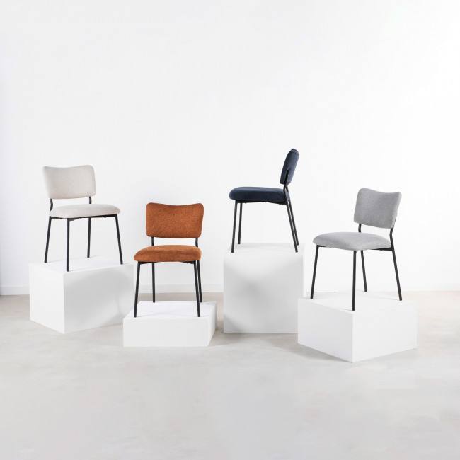 Vander - Lot de 2 chaises en tissu et métal