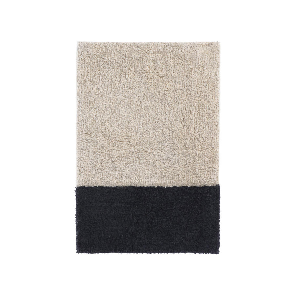 Maica - Tapis de bain 100% coton - Couleur - Beige / noir, Dimensions - 40x60 cm