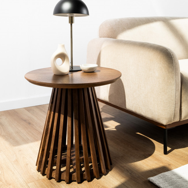 Jambi - Table d'appoint ronde en bois massif ø50cm