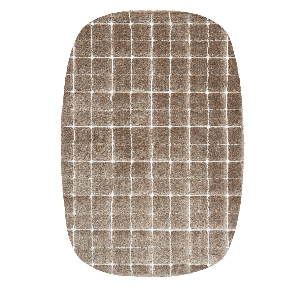 Byron V - Tapis contemporain ovale - Couleur - Brun, Dimensions - 200x290 cm