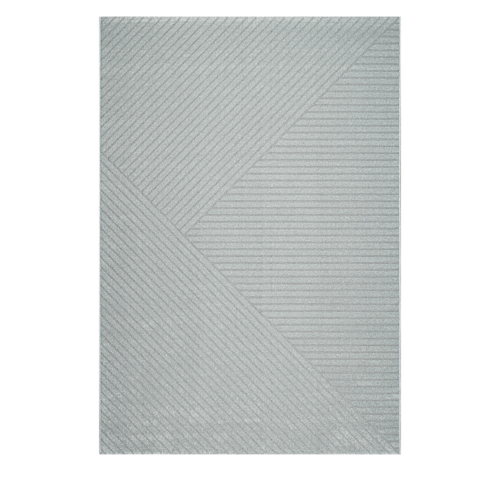 Dixie I - Tapis contemporain à motif géométrique - Couleur - Gris clair, Dimensions - 160x230 cm