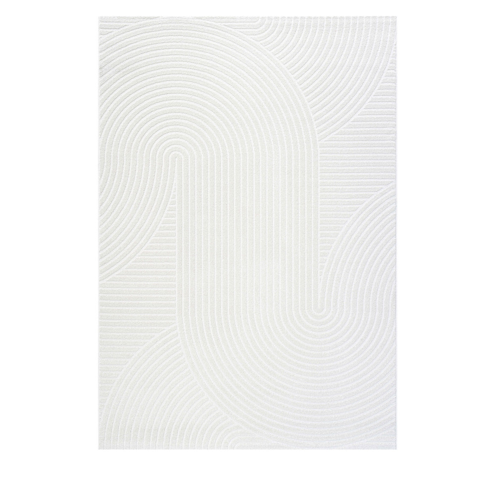 Hills - Tapis contemporain à motif géométrique - Couleur - Ecru, Dimensions - 160x230 cm