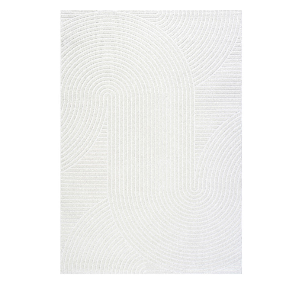 Hills - Tapis contemporain à motif géométrique - Couleur - Ecru, Dimensions - 200x290 cm