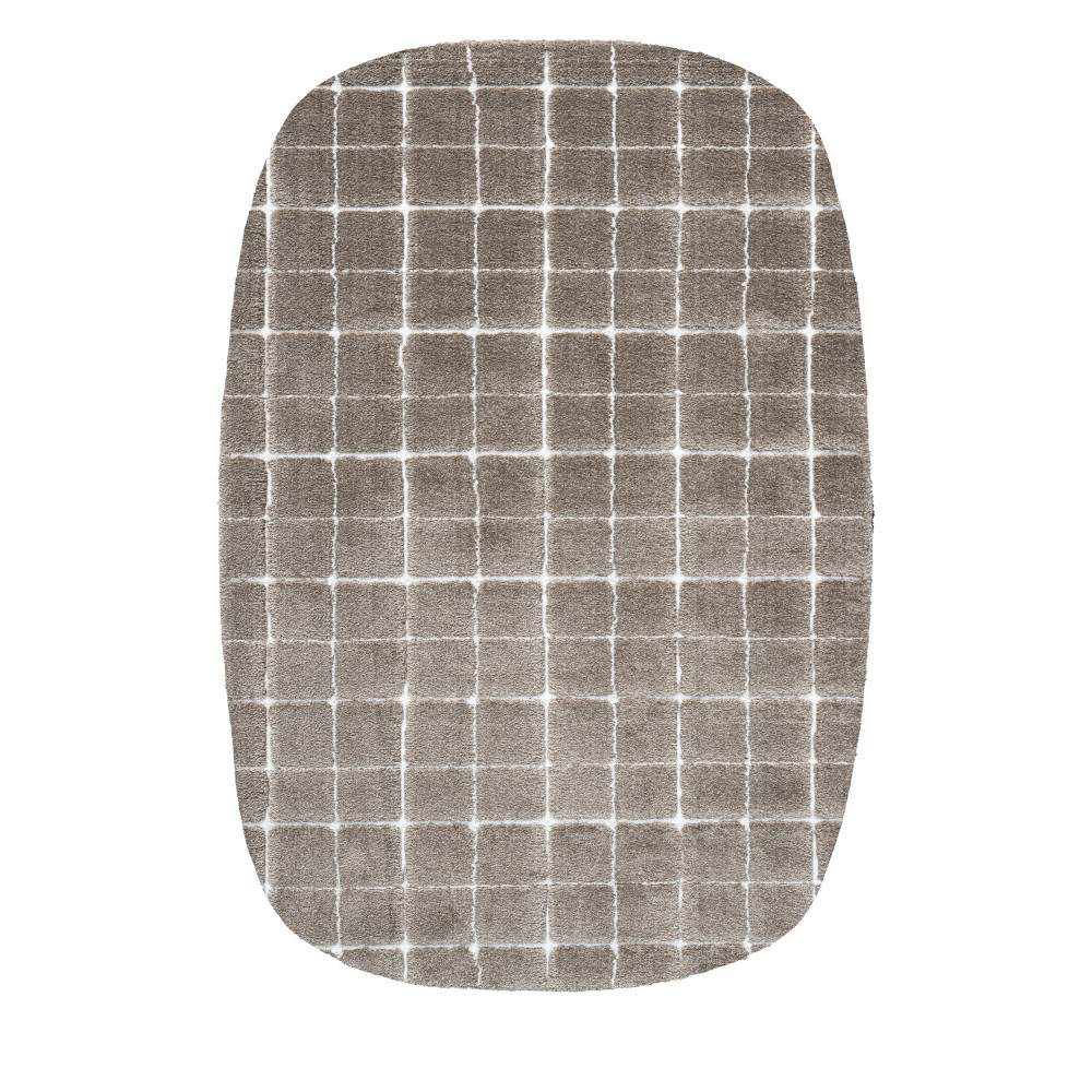 Byron VII - Tapis contemporain ovale - Couleur - Taupe, Dimensions - 160x230 cm