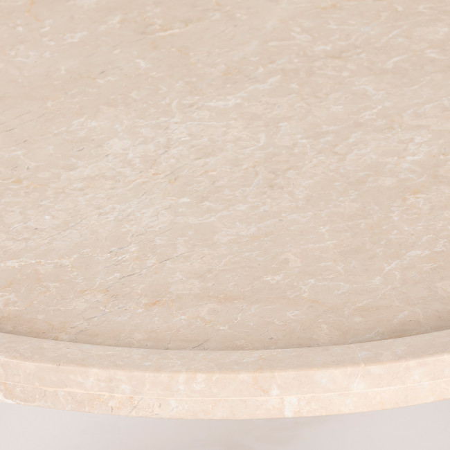 Nador - Table basse en marbre et bois massif ø80cm