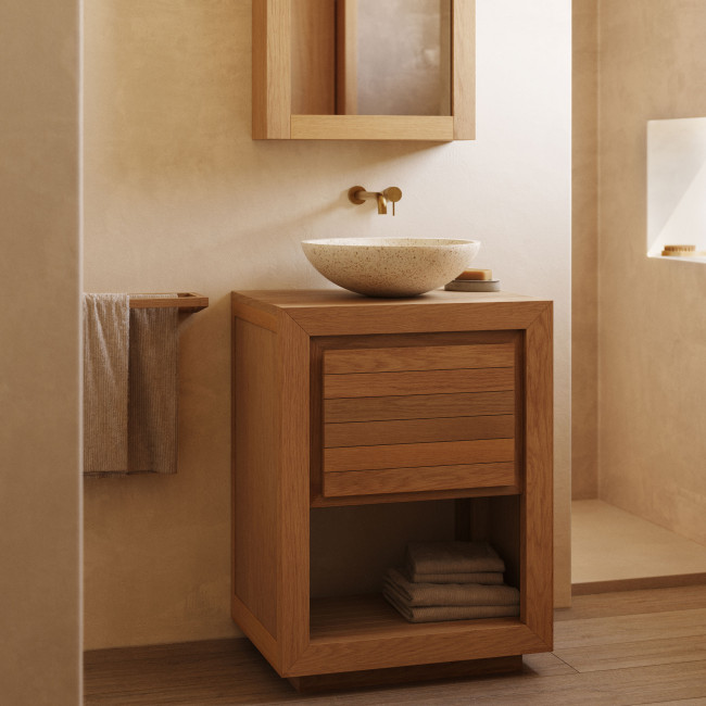 Kenta - Meuble de salle de bain 1 tiroir en bois L45cm