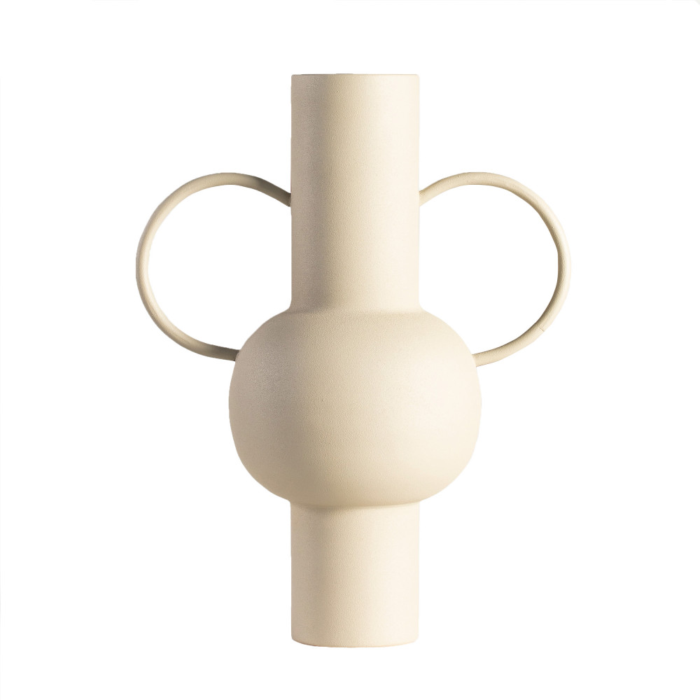 Zaïo - Vase décoratif finition poudrée ø36cm - Couleur - Beige
