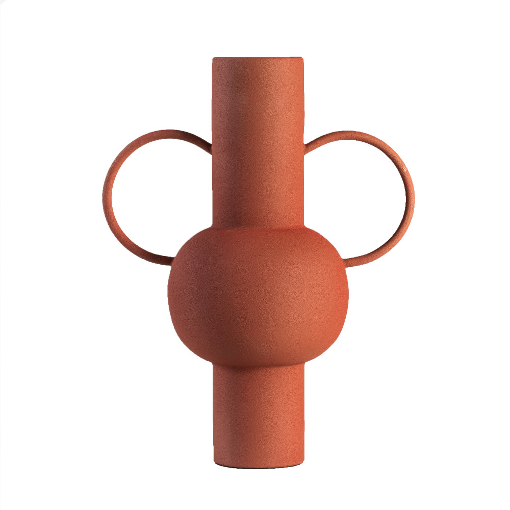 Zaïo - Vase décoratif finition poudrée ø36cm - Couleur - Terracotta