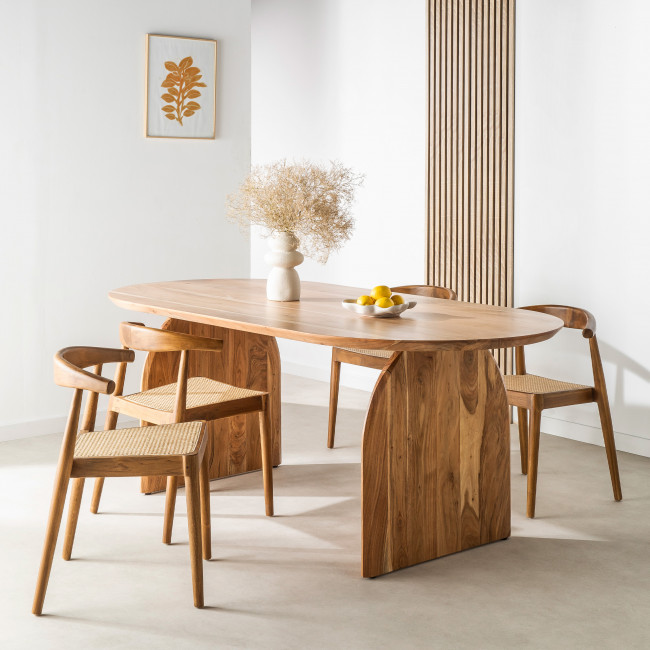 Malang - Table à manger en bois massif d'acacia 200x100cm