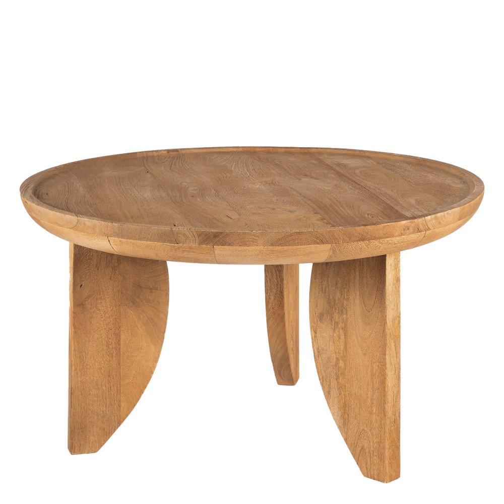 Jepara - Table basse ronde en bois massif ø84cm - Couleur - Bois clair