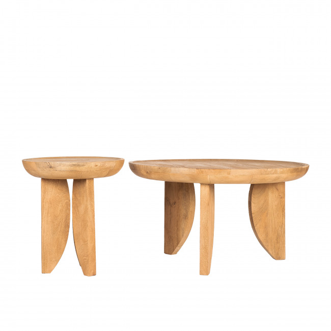 Jepara - Table basse ronde en bois massif ø84cm