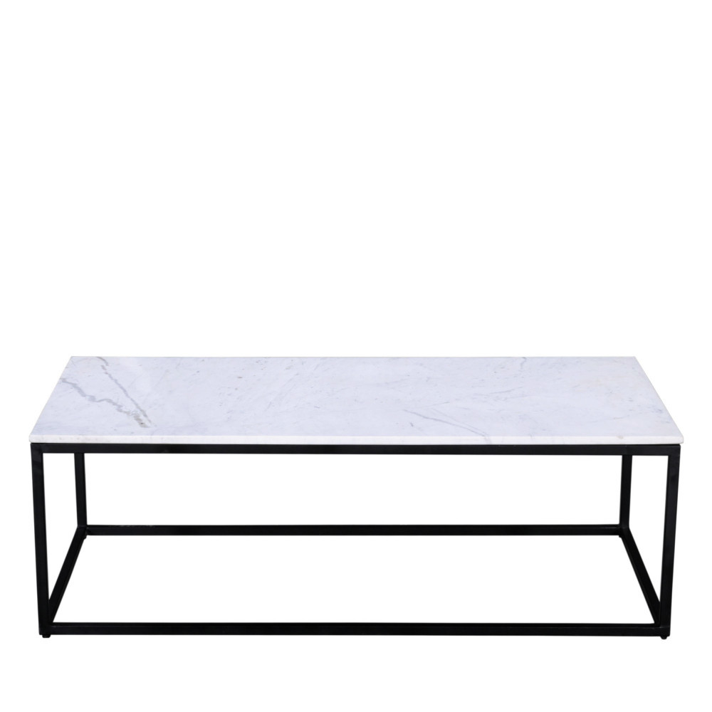Saku - Table basse en marbre blanc et métal 120x65cm - Couleur - Blanc
