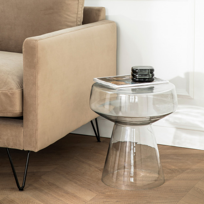 Waru - Table d'appoint ronde en verre ø37cm