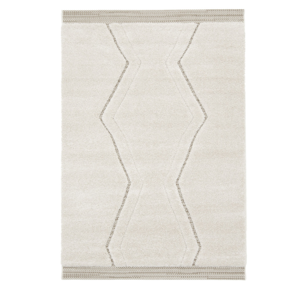 Peddie - Tapis d'inspiration berbère - Couleur - Ecru, Dimensions - 160x230 cm